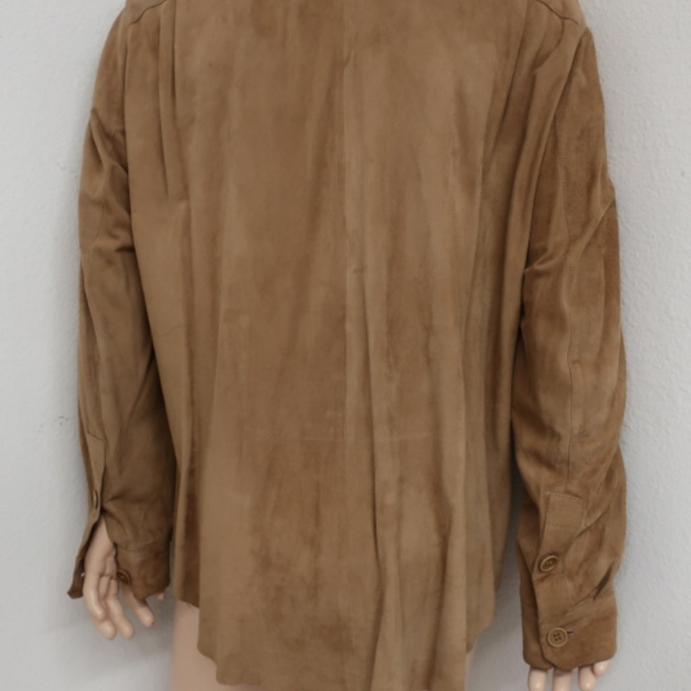 Valentino Suede Shirt Jacket Tan Size 54 - Picture 4 of 6
